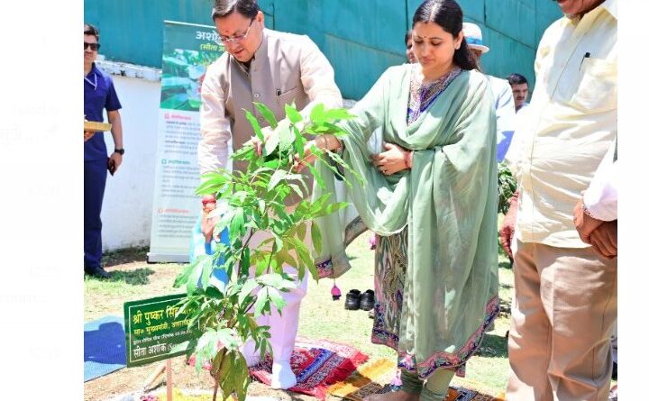 सीएम धामी ने विश्व पर्यावरण दिवस के अवसर पर मुख्यमंत्री आवास में लगाया सीता अशोक का पौधा